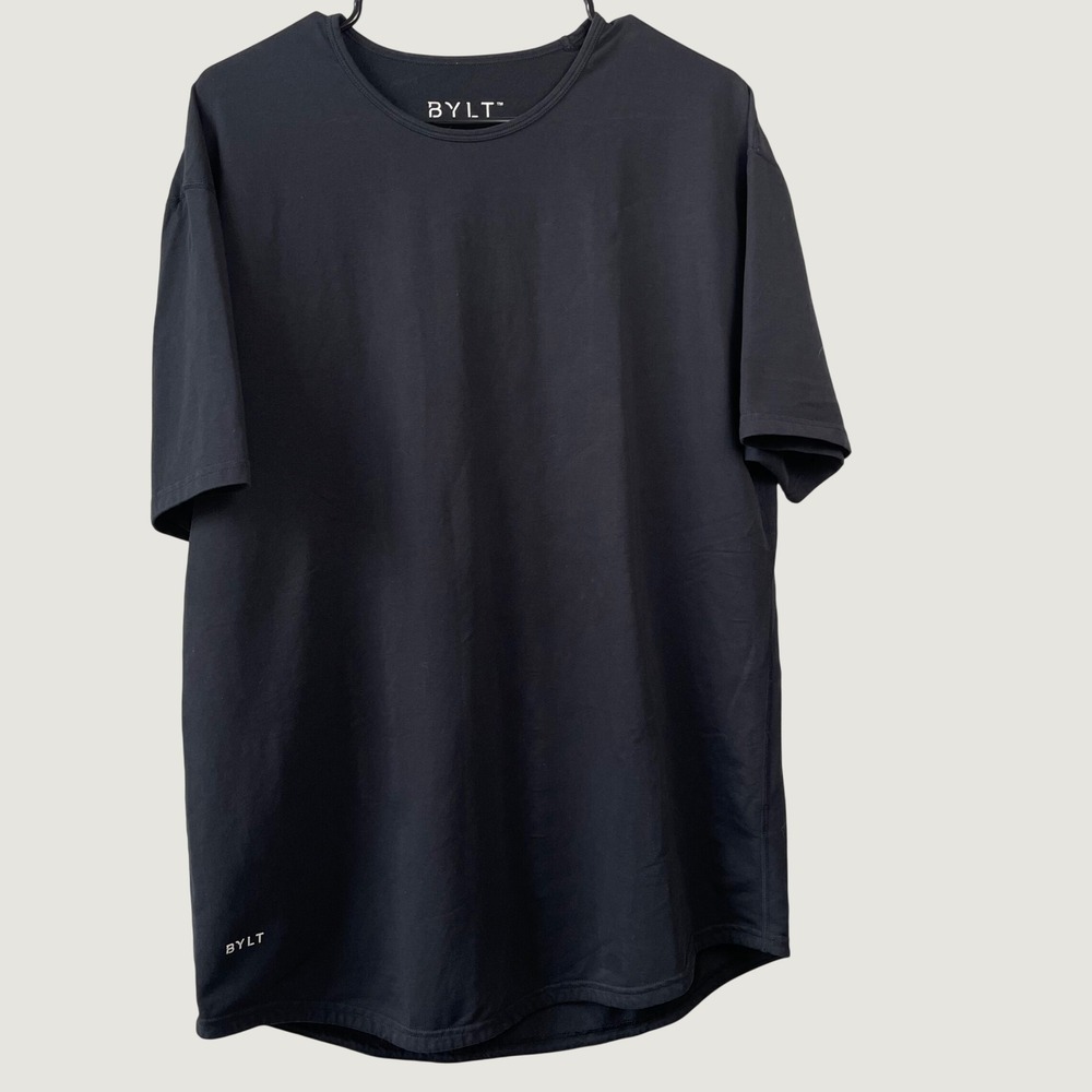 BYLT Basics Men's Drop-Cut Short Sleeve Tee Athletic Gym Shirt Black
Size XL
